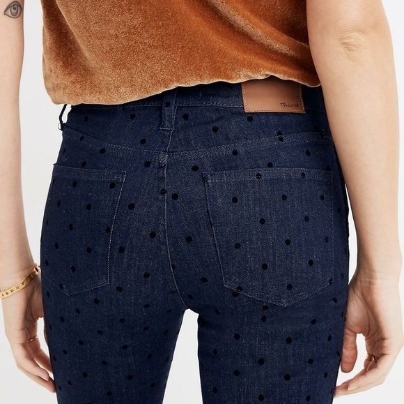 Madewell 9" Mid-Rise Skinny Jeans: Flocked Dots Edition - Picture 4 of 15